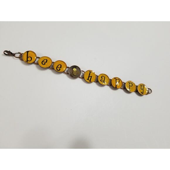 Copper colored six inch Bee happy bracelet b41 - Picture 1 of 16